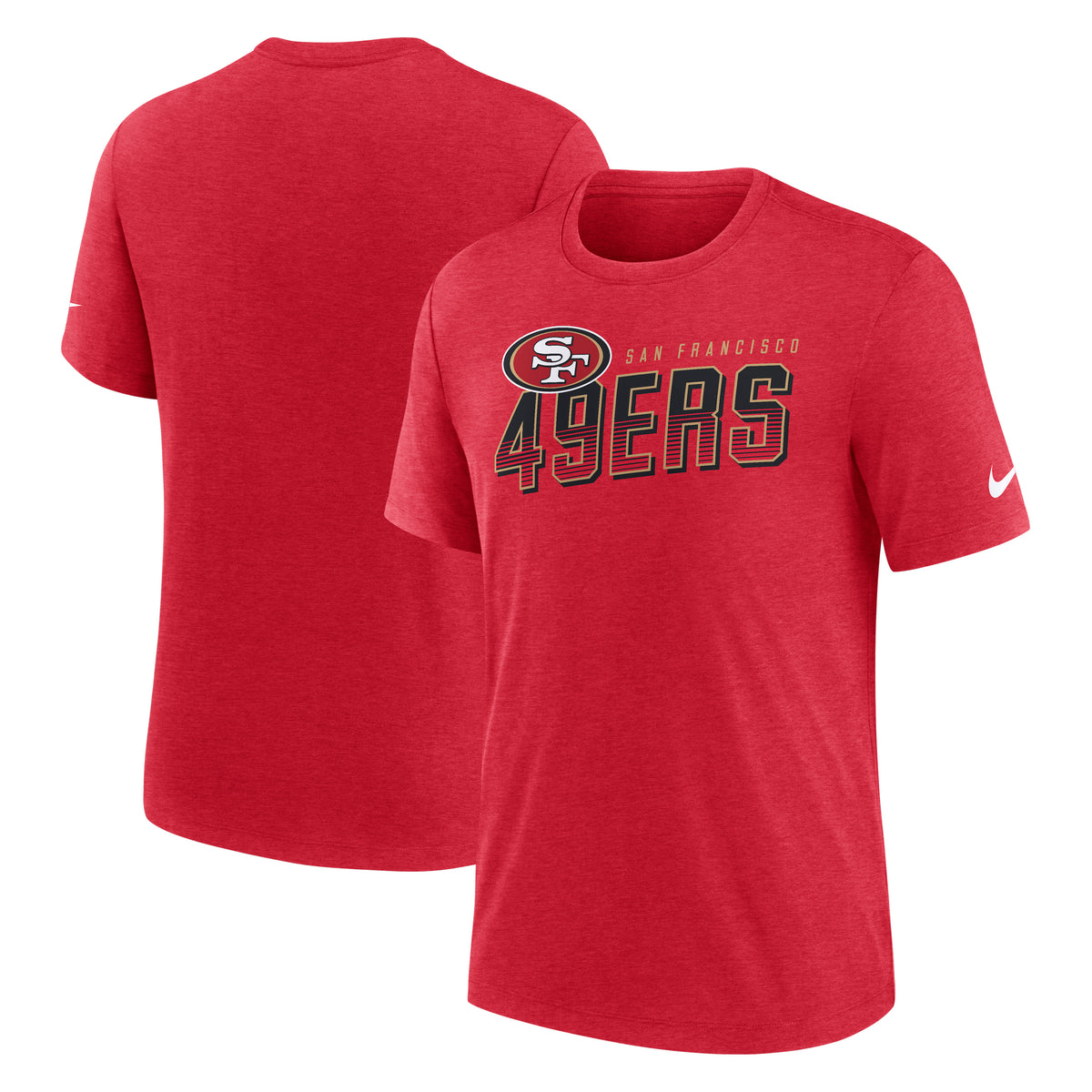 NFL San Francisco 49ers Nike Slant Route Triblend T-Shirt- Red
