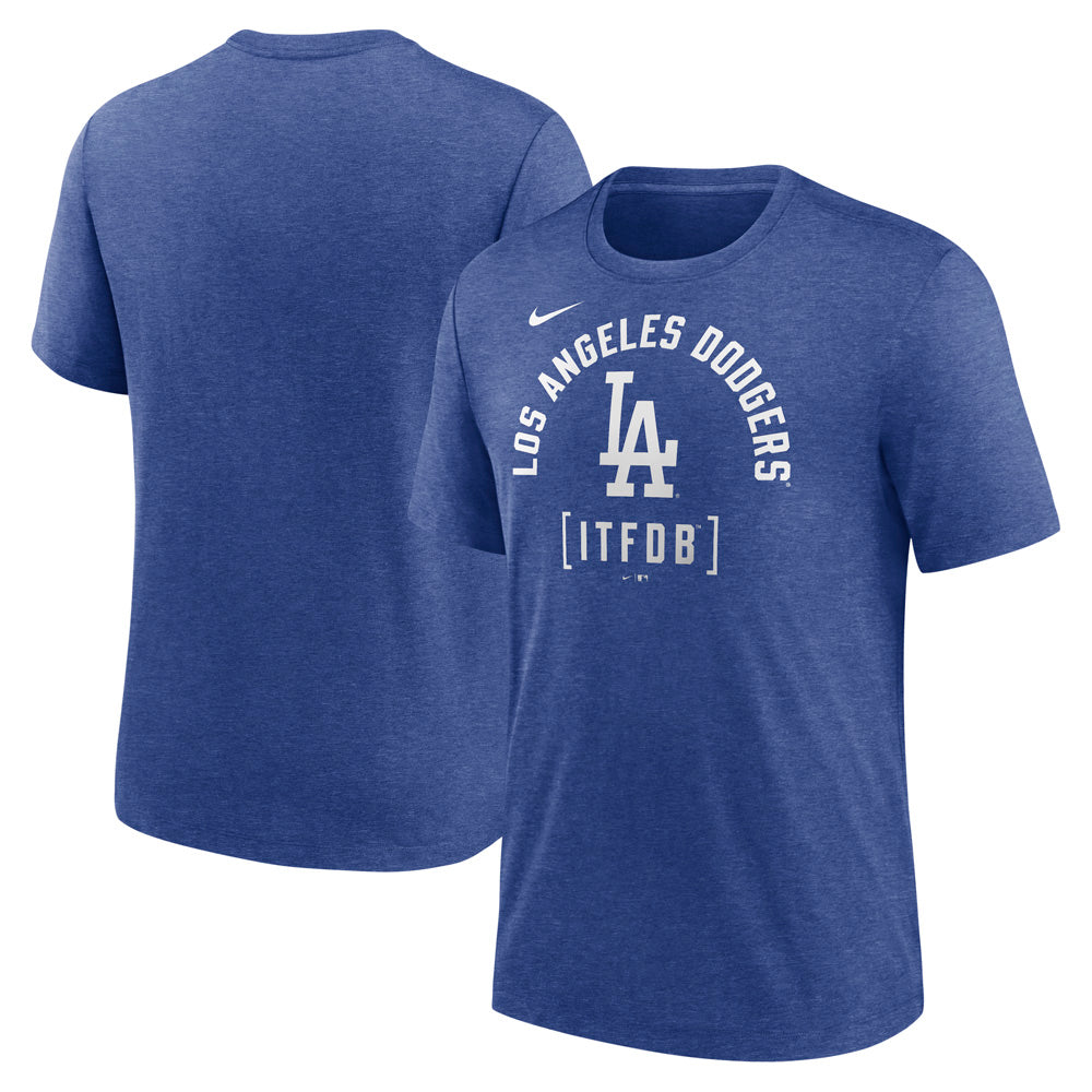 MLB Los Angeles Dodgers Nike Swing Big Tri-Blend T-Shirt - Blue