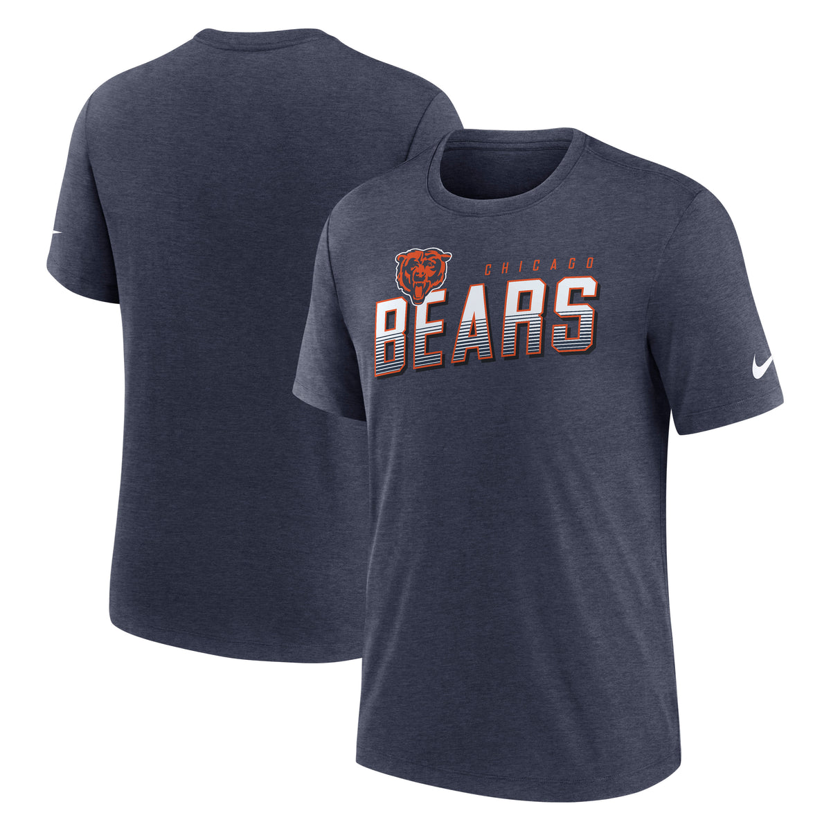 NFL Chicago Bears Nike Slant Route Triblend T-Shirt- Navy