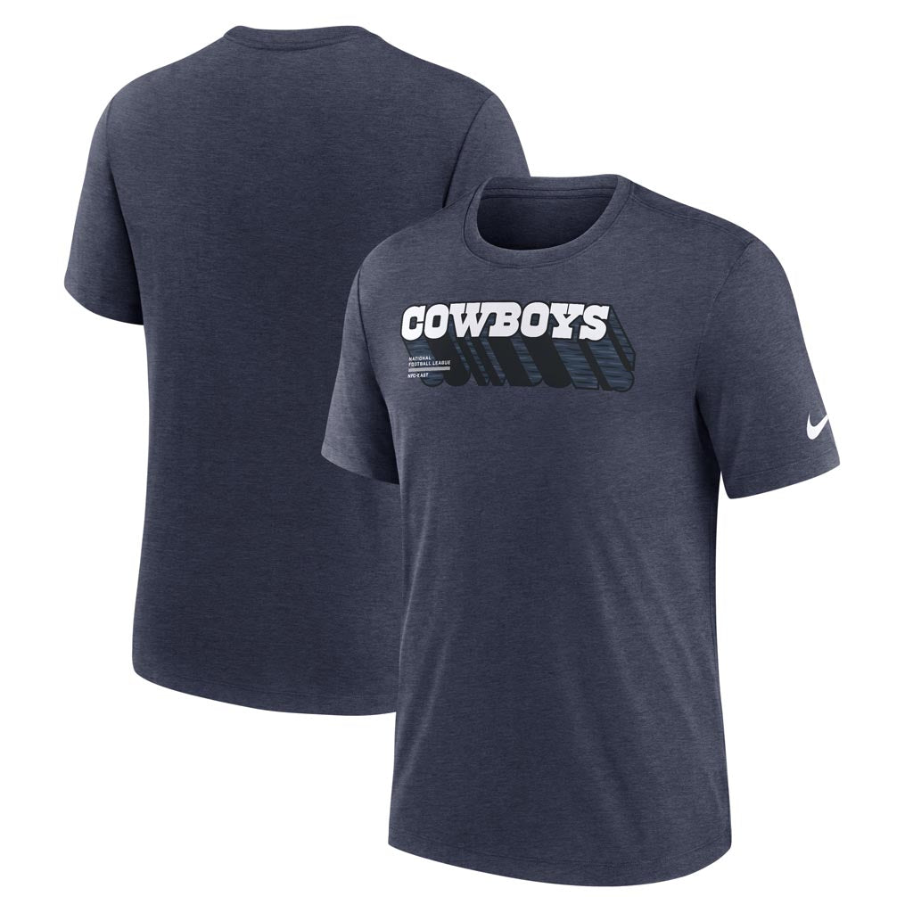 NFL Dallas Cowboys Nike Script Trail Triblend T-Shirt - Navy