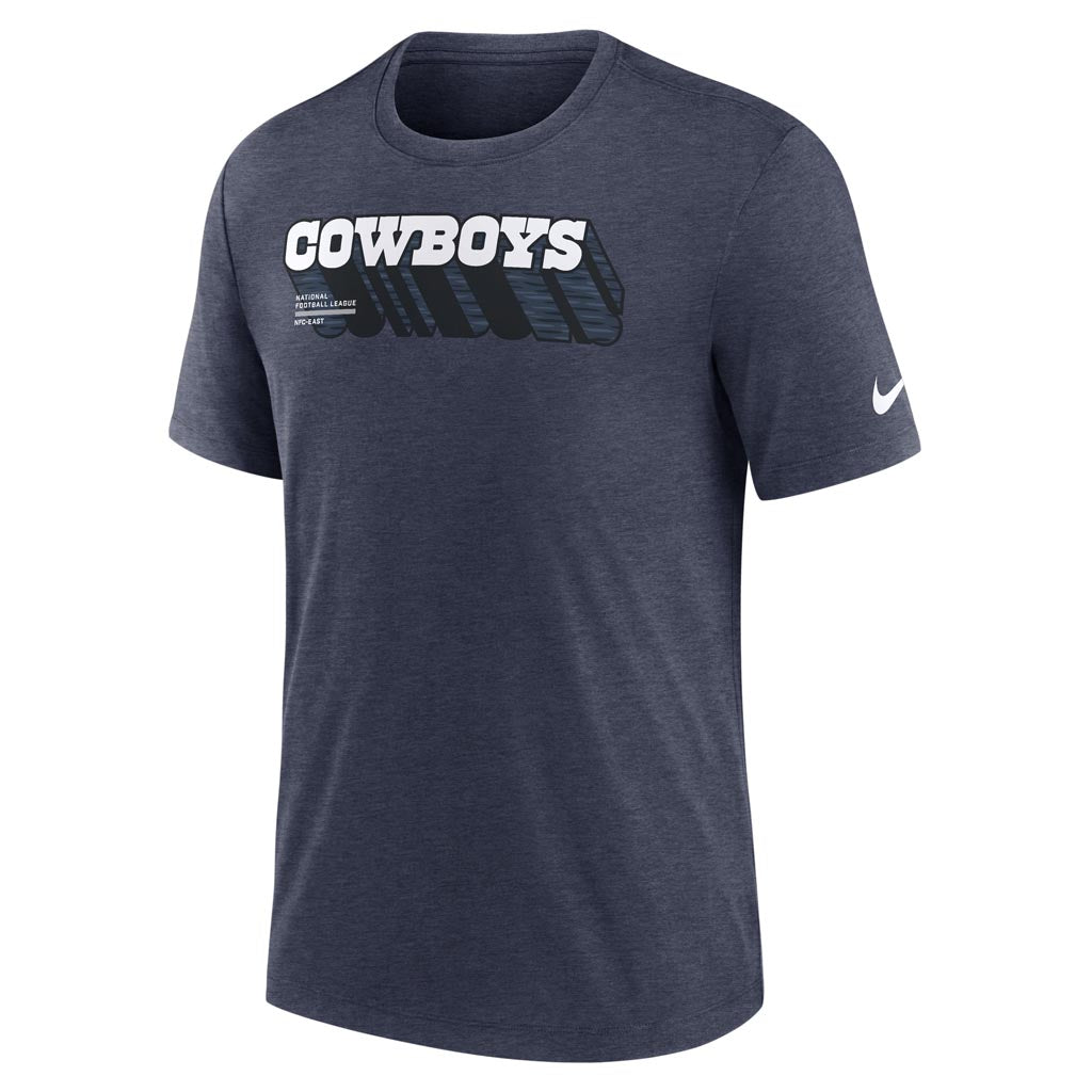 NFL Dallas Cowboys Nike Script Trail Triblend T-Shirt - Navy