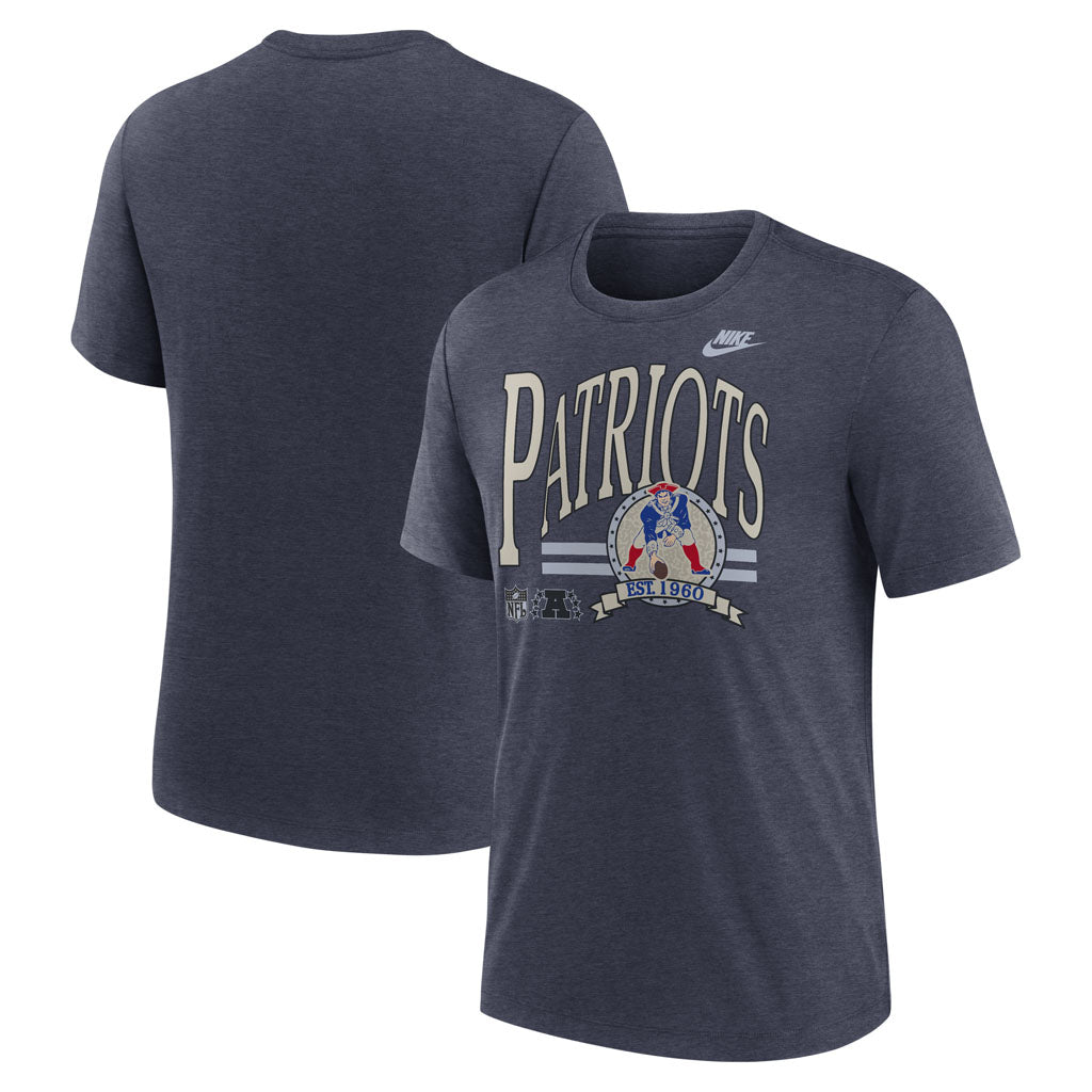 NFL New England Patriots Nike Rewind Triblend T-Shirt - Navy