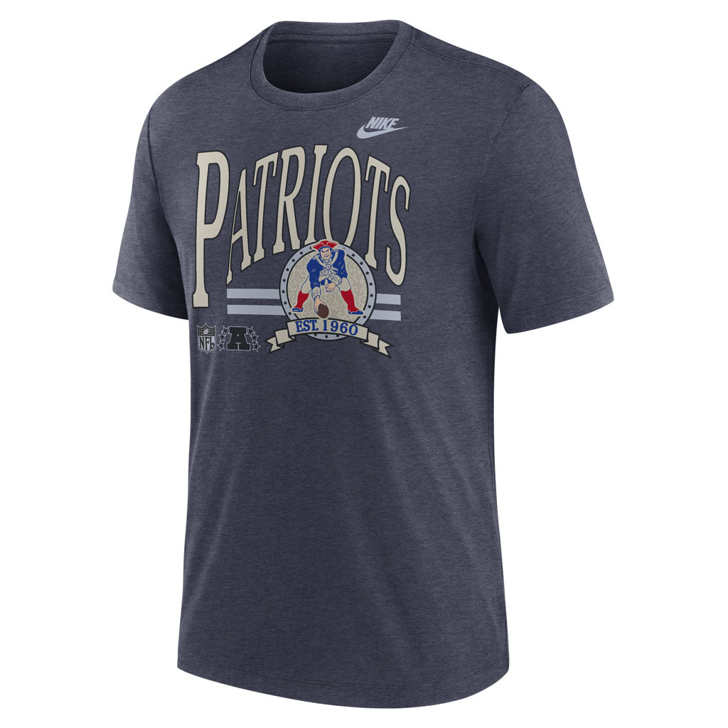 NFL New England Patriots Nike Rewind Triblend T-Shirt - Navy