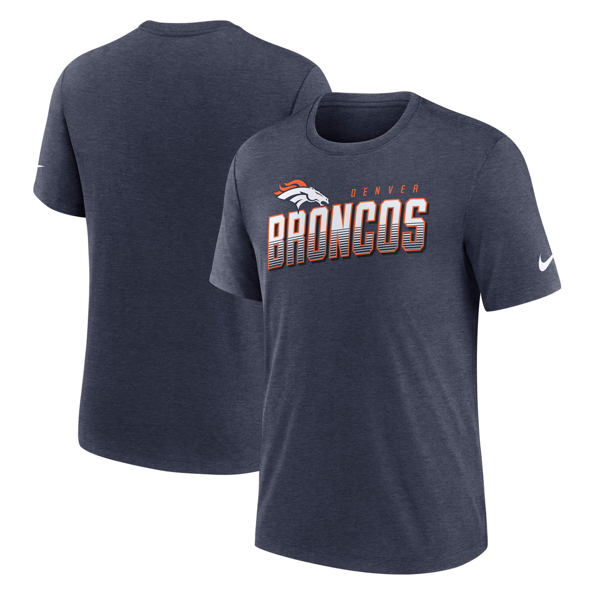NFL Denver Broncos Nike Slant Route Triblend T-Shirt- Navy