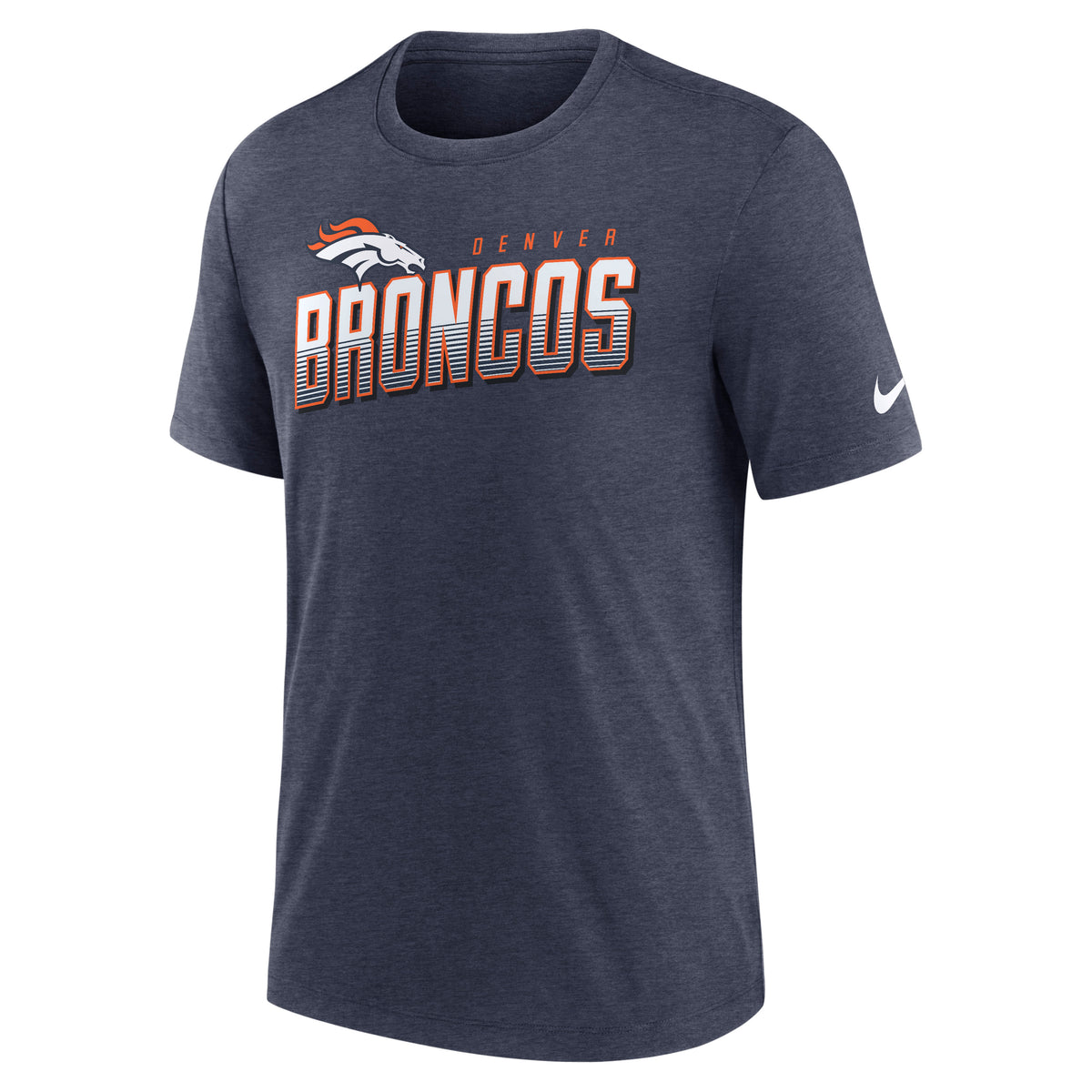 NFL Denver Broncos Nike Slant Route Triblend T-Shirt- Navy