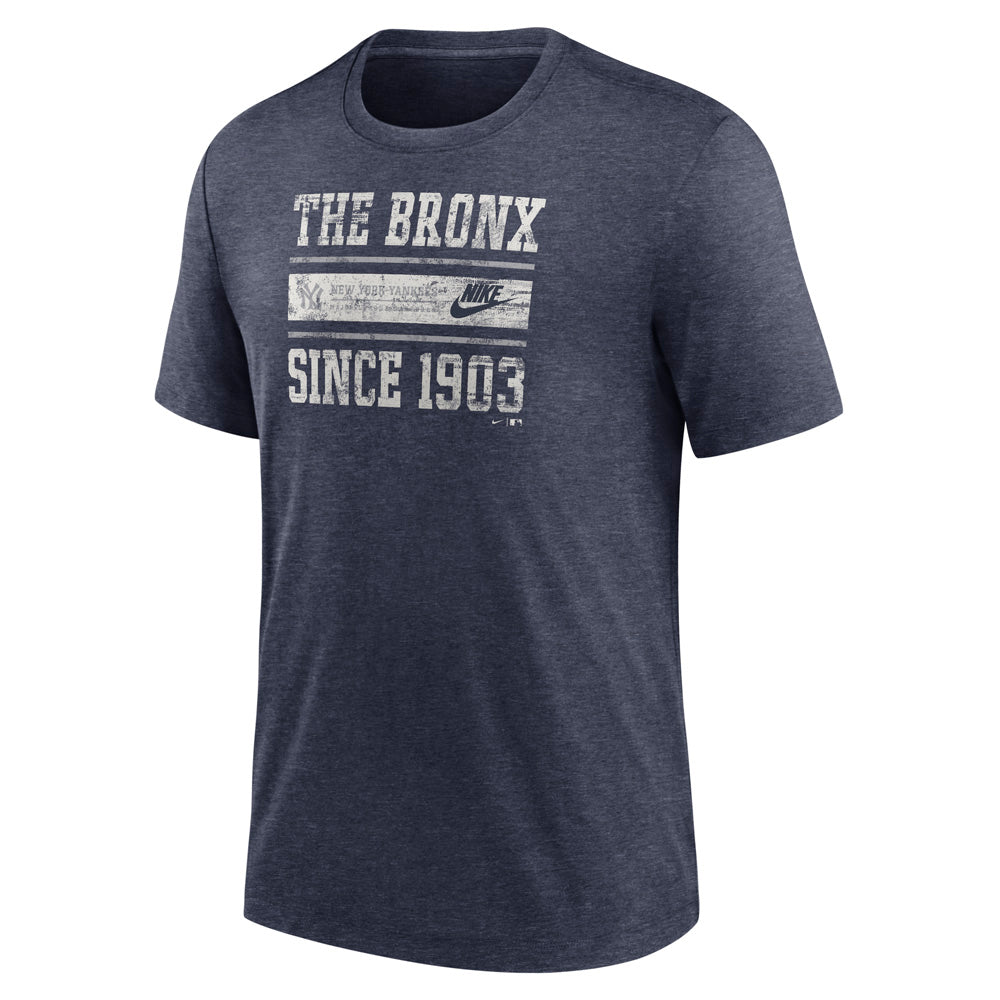 MLB New York Yankees Nike Cooperstown Stack Tri-Blend T-Shirt - Navy