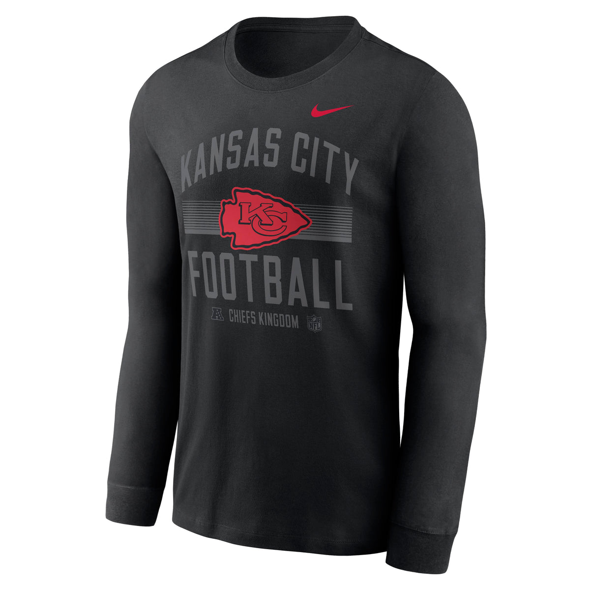 NFL Kansas City Chiefs Nike Gradient Essential Long Sleeve T-Shirt- Black