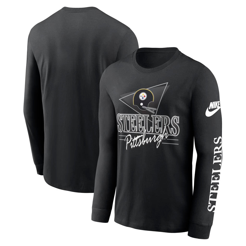 NFL Pittsburgh Steelers Nike Rewind Cotton Long Sleeve T-Shirt - Black