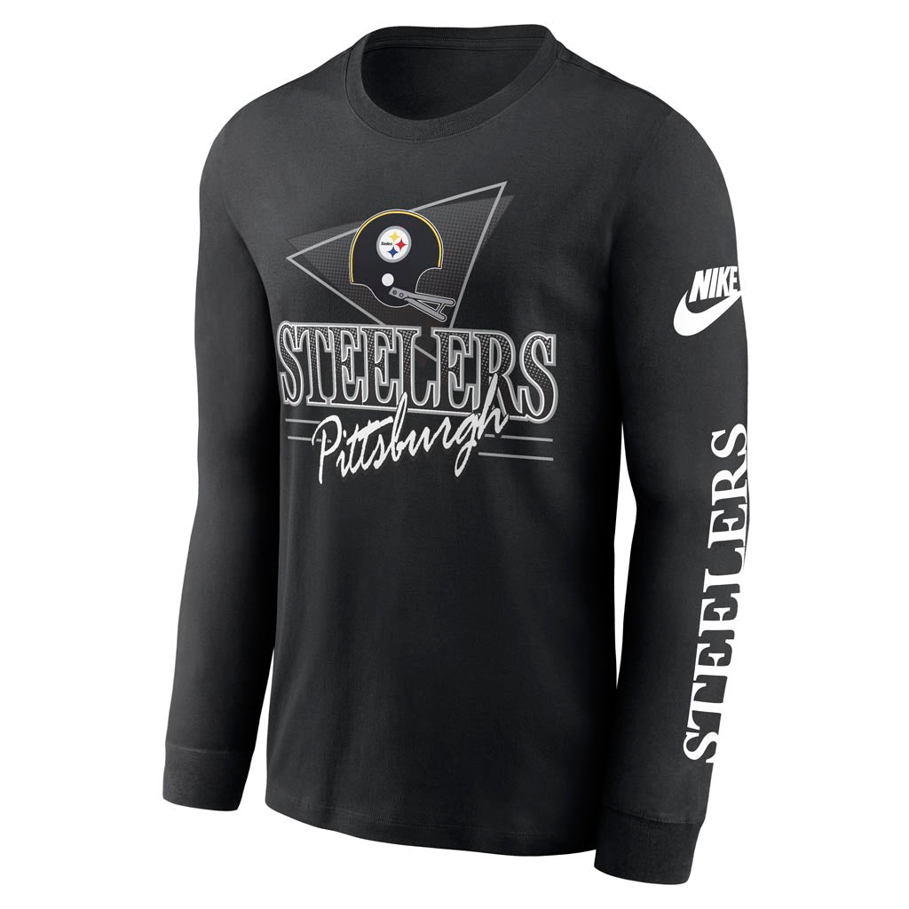 NFL Pittsburgh Steelers Nike Rewind Cotton Long Sleeve T-Shirt - Black