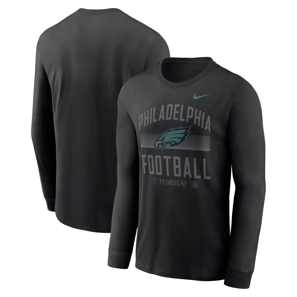 NFL Philadelphia Eagles Nike Gradient Essential Long Sleeve T-Shirt- Black