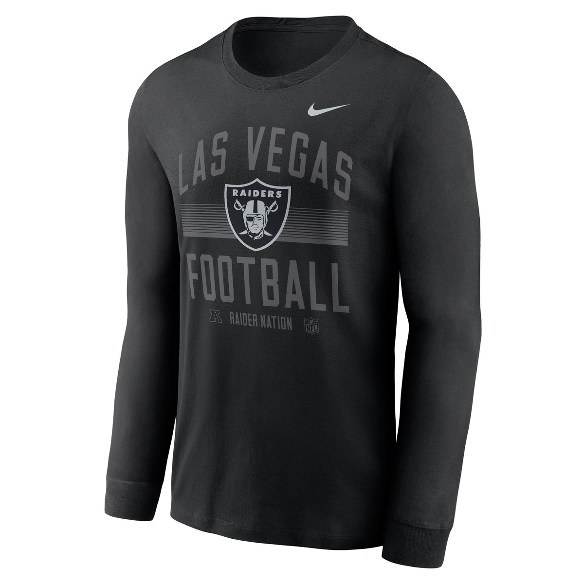 NFL Las Vegas Raiders Nike Gradient Essential Long Sleeve T-Shirt- Black