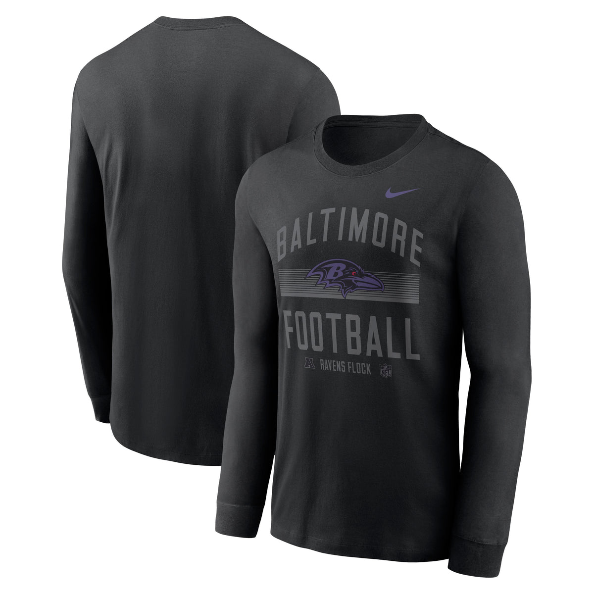 NFL Baltimore Ravens Nike Gradient Essential Long Sleeve T-Shirt- Black