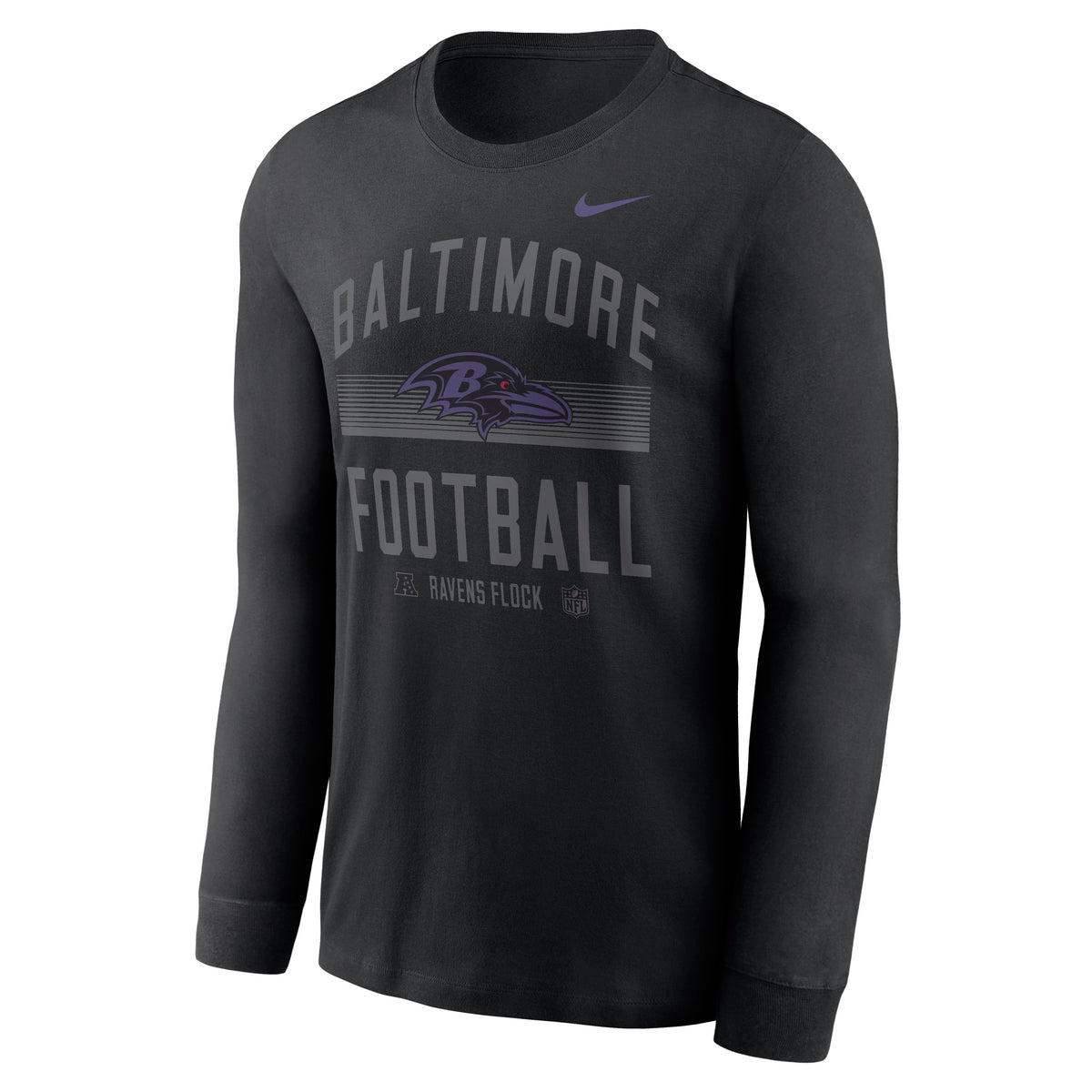 NFL Baltimore Ravens Nike Gradient Essential Long Sleeve T-Shirt- Black