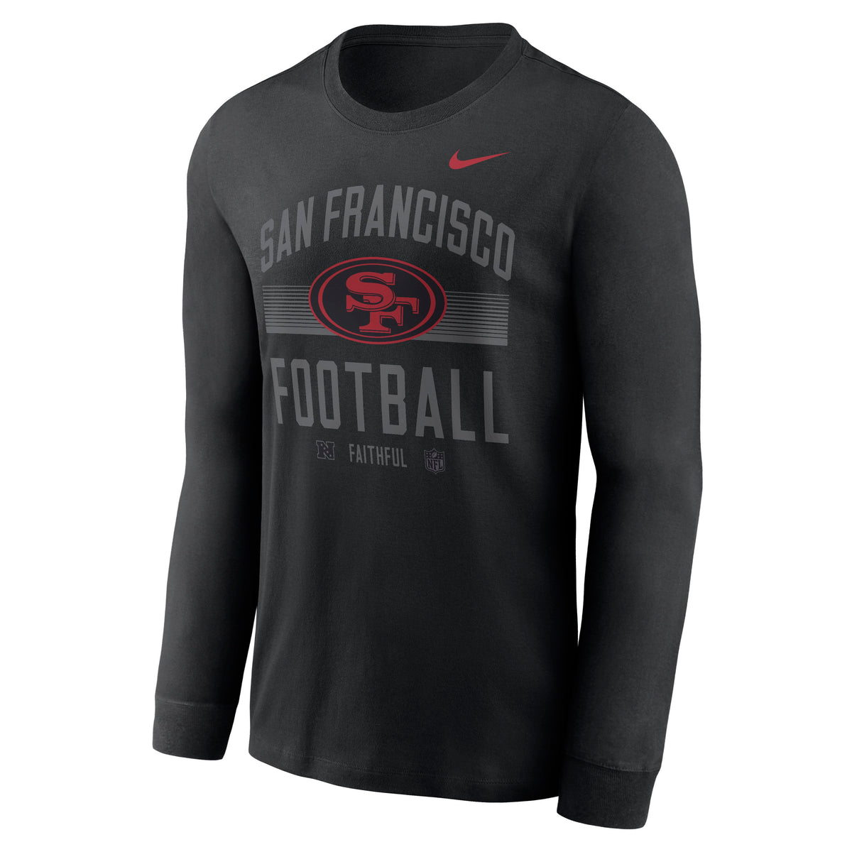 NFL San Francisco 49ers Nike Gradient Essential Long Sleeve T-Shirt- Black