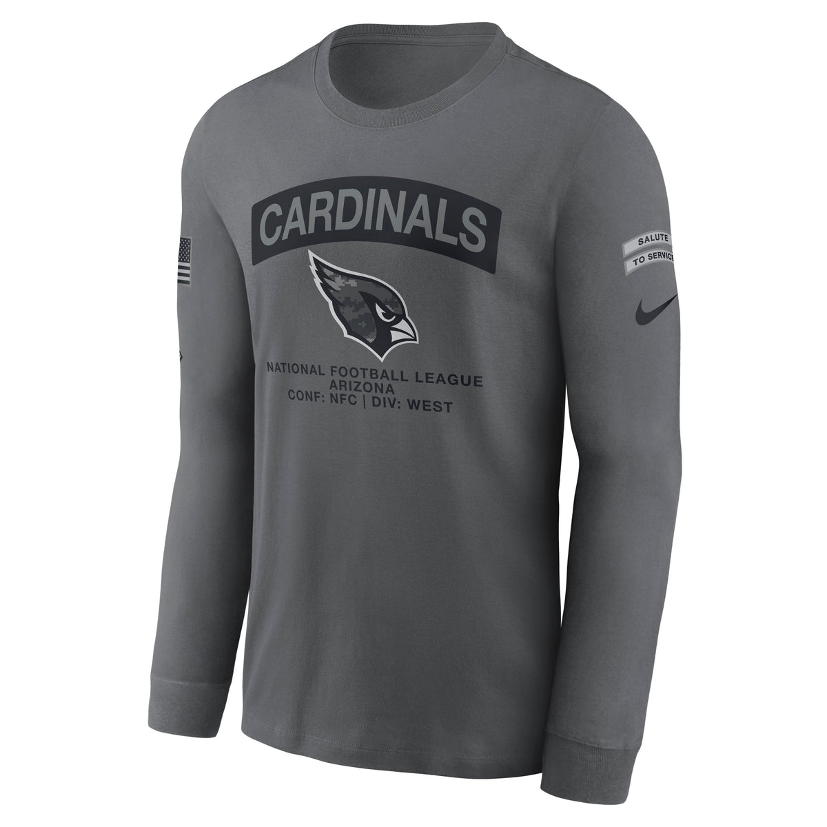 NFL Arizona Cardinals Nike 2026 Salute to Service Long Sleeve T-Shirt- Gray