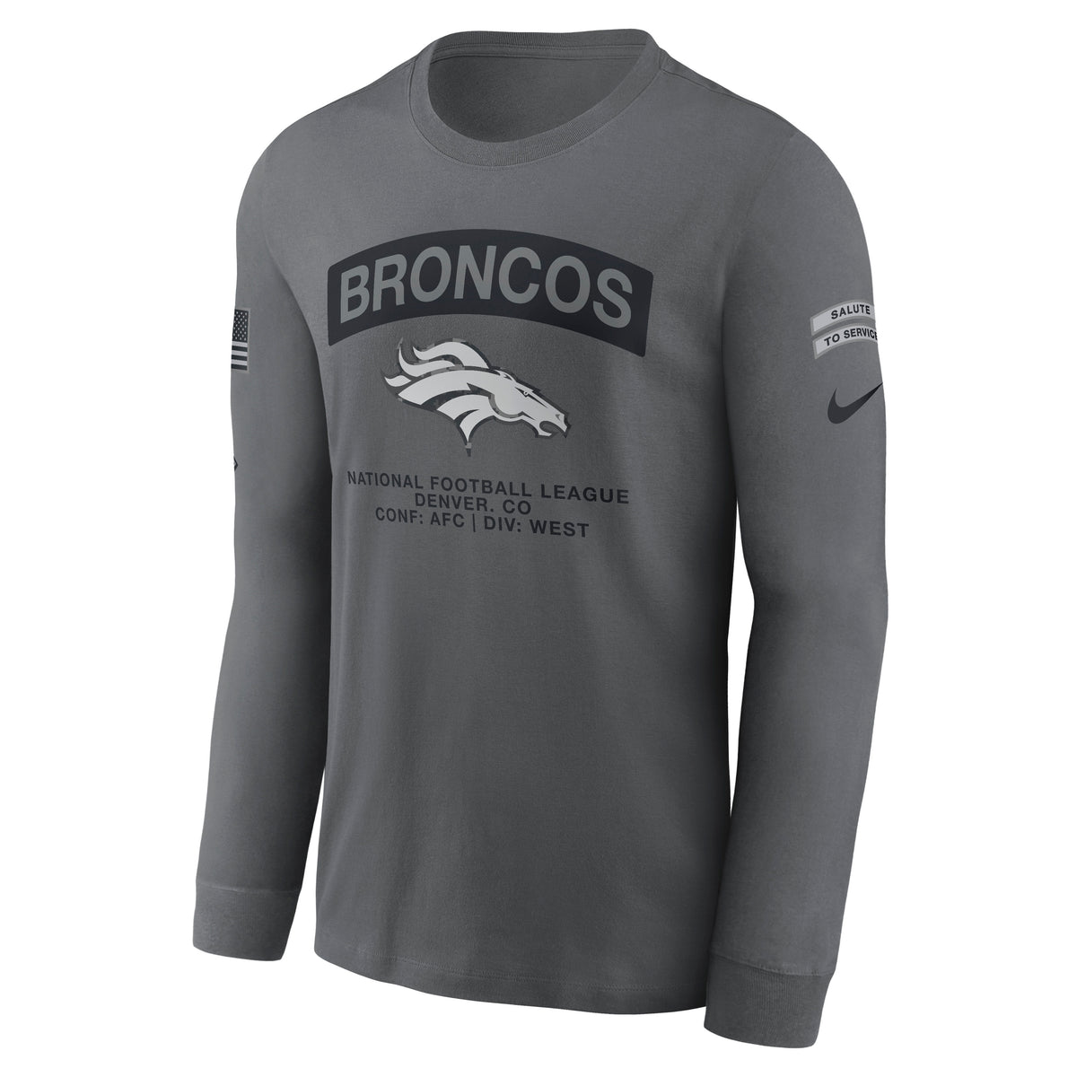 NFL Denver Broncos Nike 2026 Salute to Service Long Sleeve T-Shirt- Gray