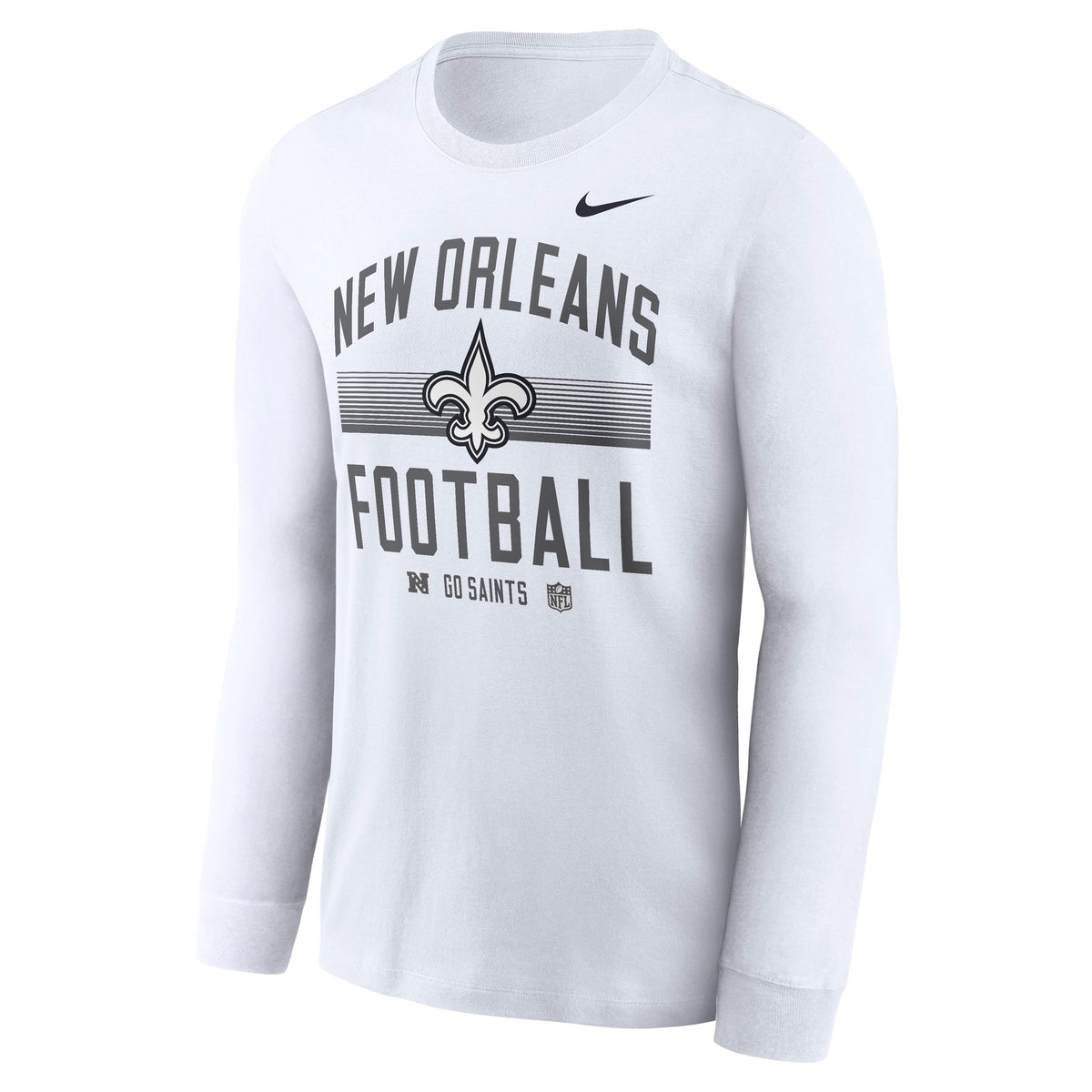 NFL New Orleans Saints Nike Gradient Essential Long Sleeve T-Shirt- White