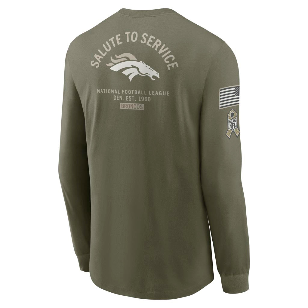 NFL Denver Broncos Nike 2025 Salute to Service Long Sleeve T-Shirt - Green