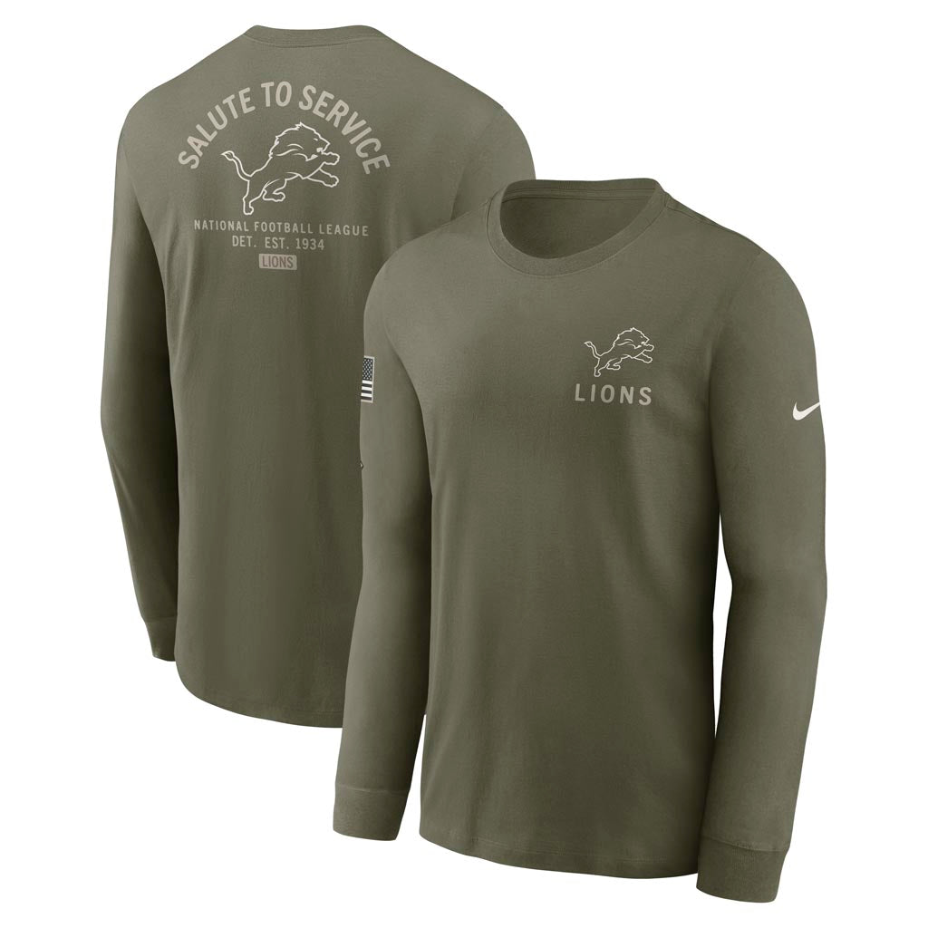 NFL Detroit Lions Nike 2025 Salute to Service Long Sleeve T-Shirt - Green