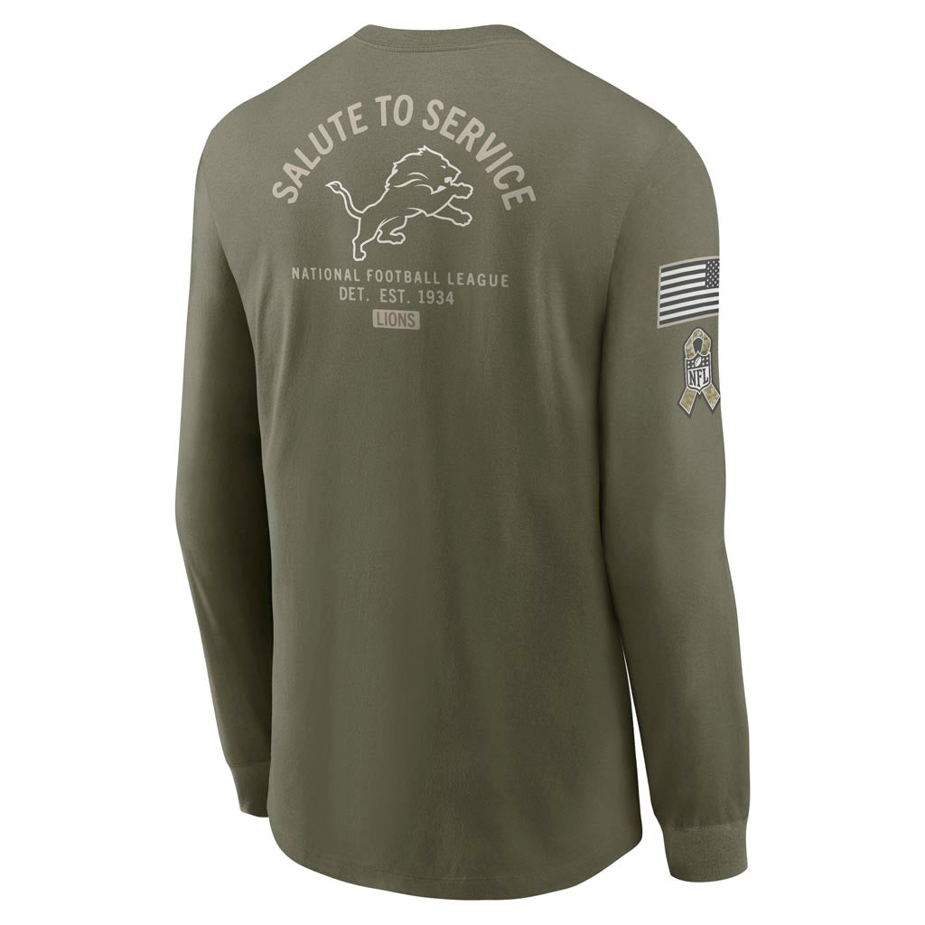 NFL Detroit Lions Nike 2025 Salute to Service Long Sleeve T-Shirt - Green