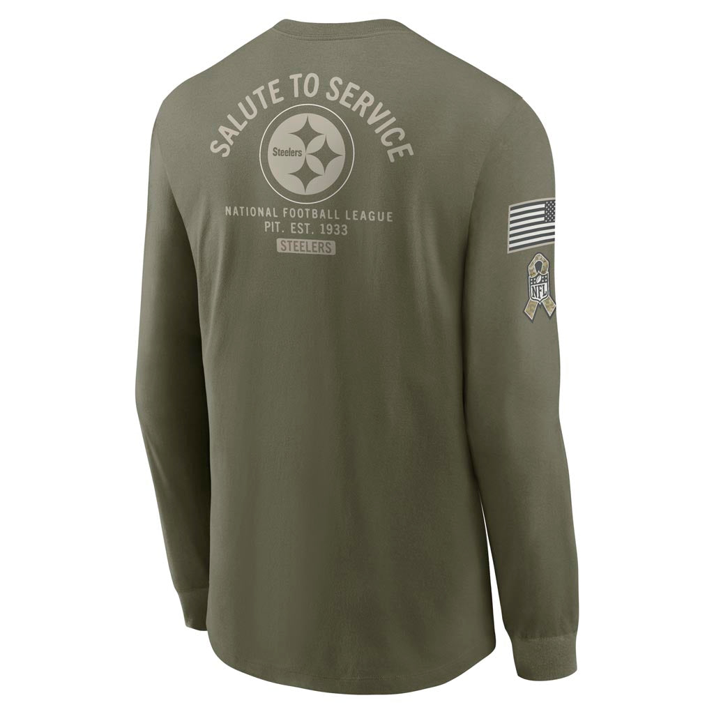 NFL Pittsburgh Steelers Nike 2025 Salute to Service Long Sleeve T-Shirt - Green