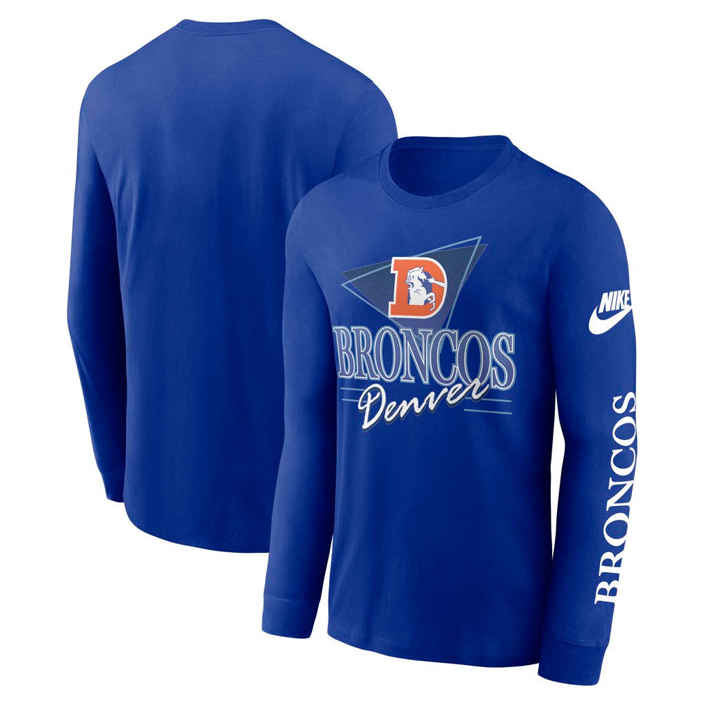 NFL Denver Broncos Nike Rewind Cotton Long Sleeve T-Shirt - Blue