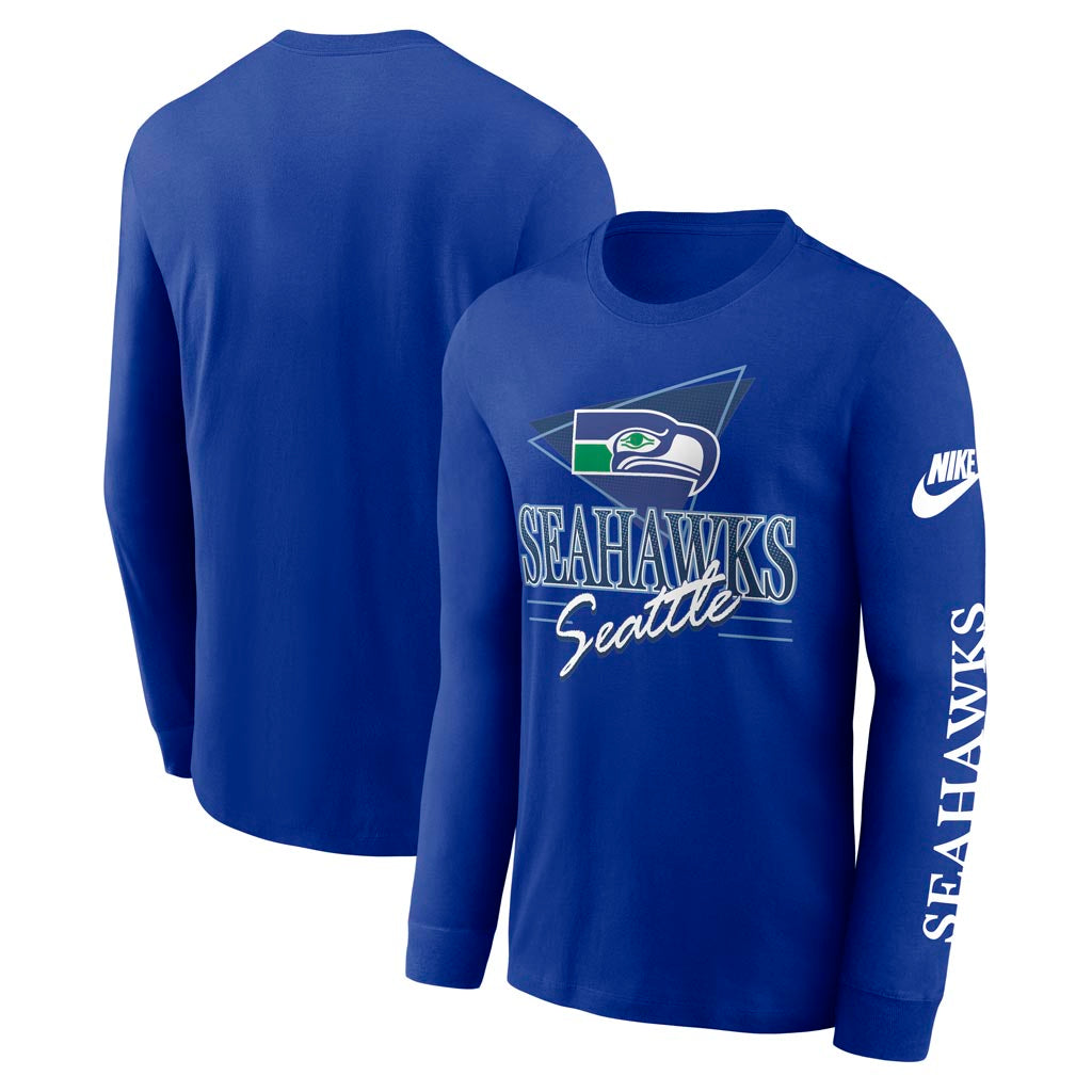 NFL Seattle Seahawks Nike Rewind Cotton Long Sleeve T-Shirt - Blue