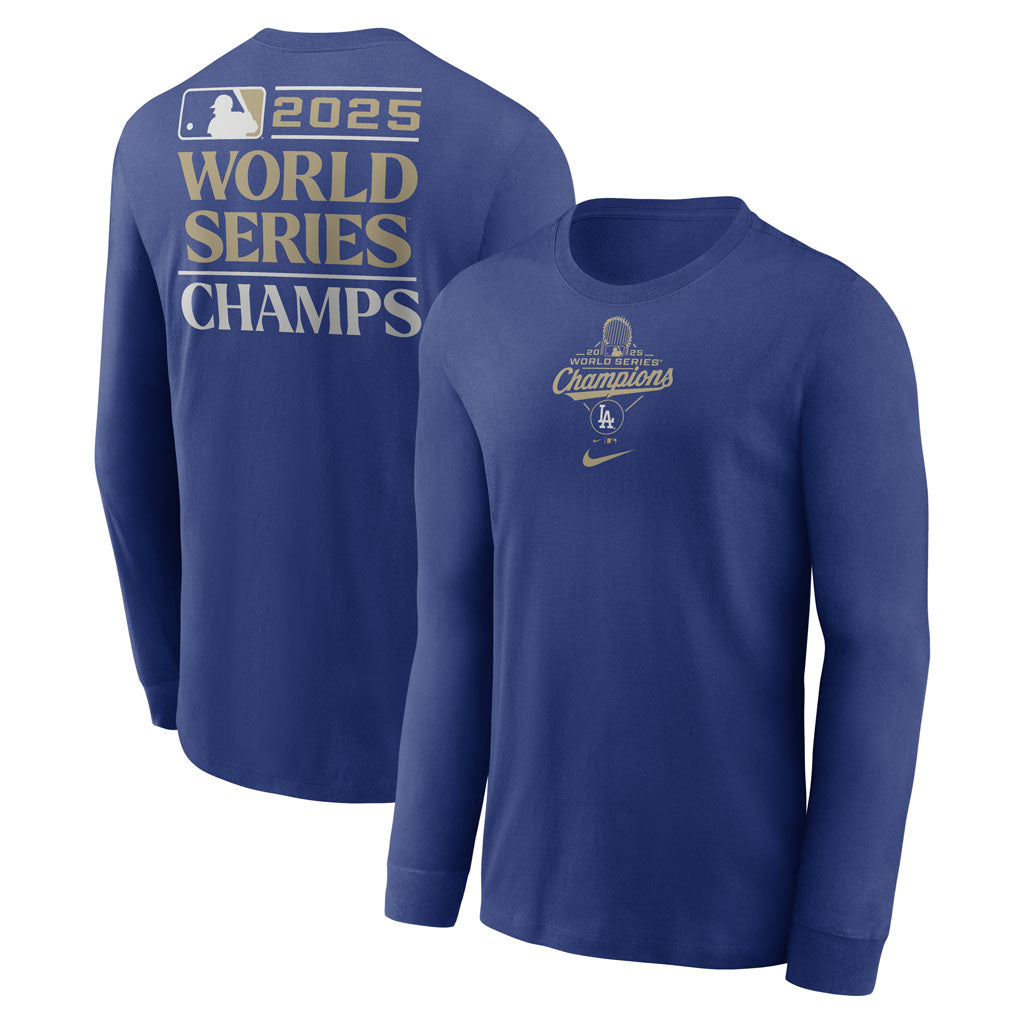 MLB Los Angeles Dodgers Nike 2026 Gold Logo Long Sleeve T-Shirt - Blue