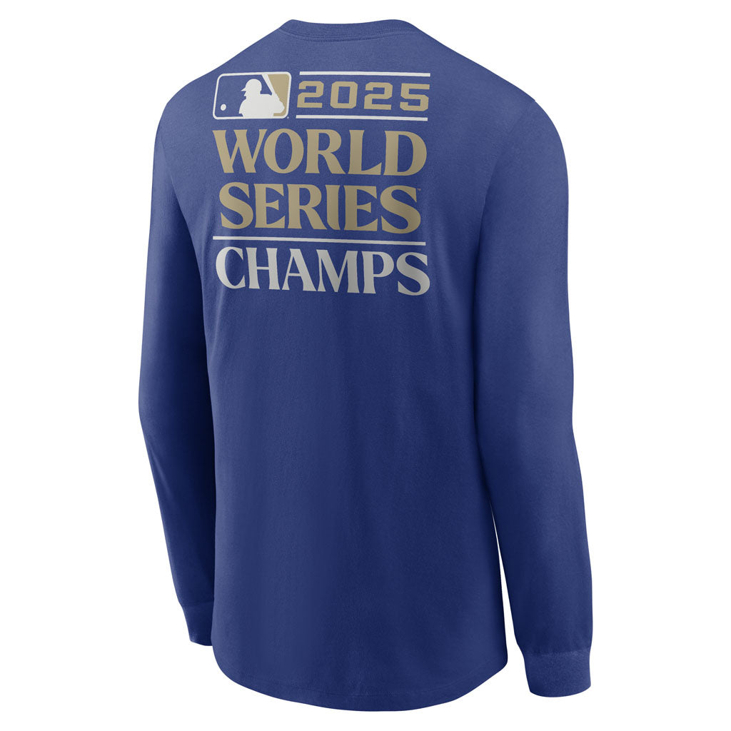 MLB Los Angeles Dodgers Nike 2026 Gold Logo Long Sleeve T-Shirt - Blue