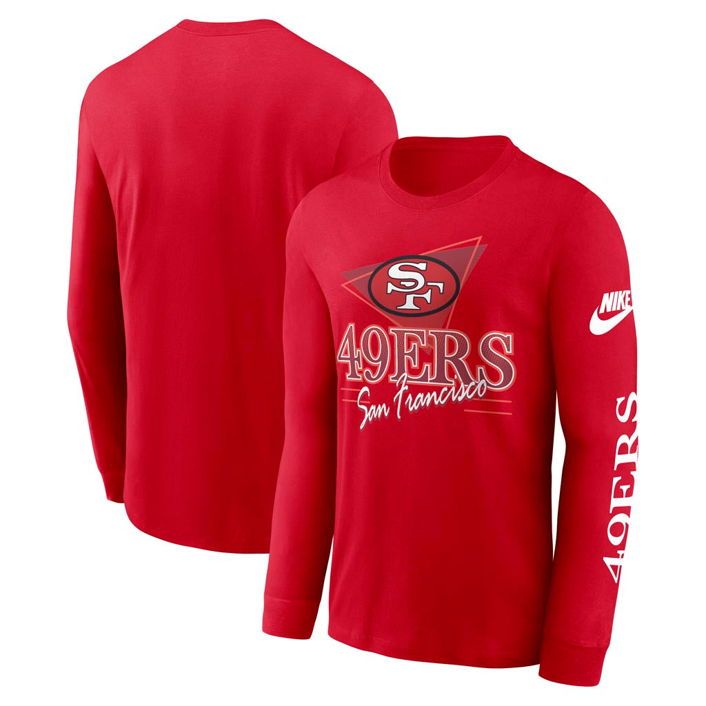 NFL San Francisco 49ers Nike Rewind Cotton Long Sleeve T-Shirt - Red