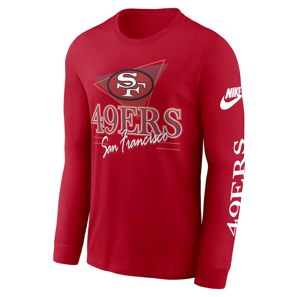 NFL San Francisco 49ers Nike Rewind Cotton Long Sleeve T-Shirt - Red