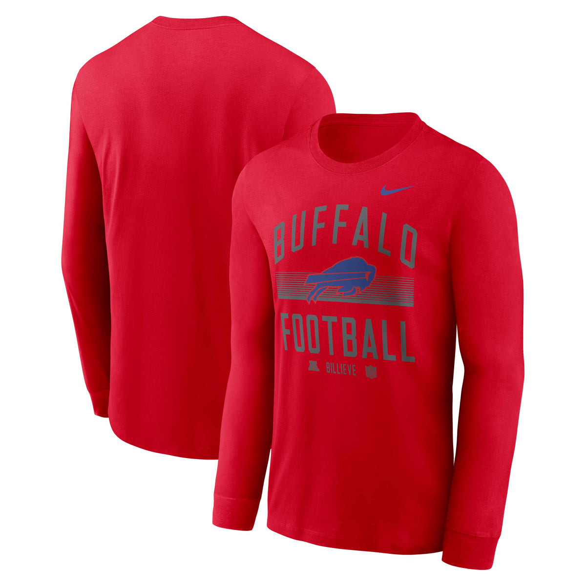 NFL Buffalo Bills Nike Gradient Essential Long Sleeve T-Shirt- Red