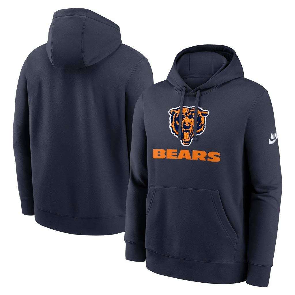 NFL Chicago Bears Nike 2025 Rewind Club Pullover Hoodie - Navy