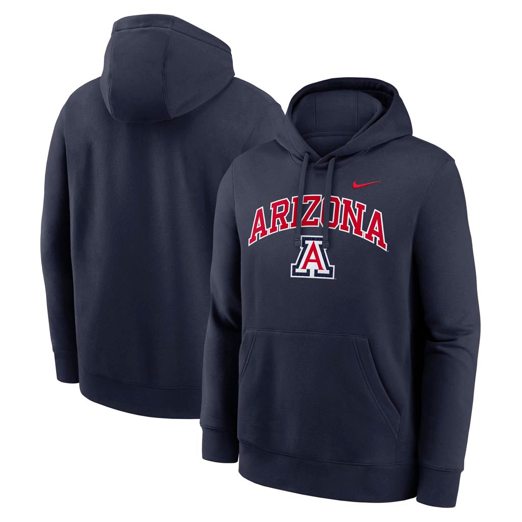 NCAA Arizona Wildcats Nike Club Arch Fleece Pullover Hoodie - Navy