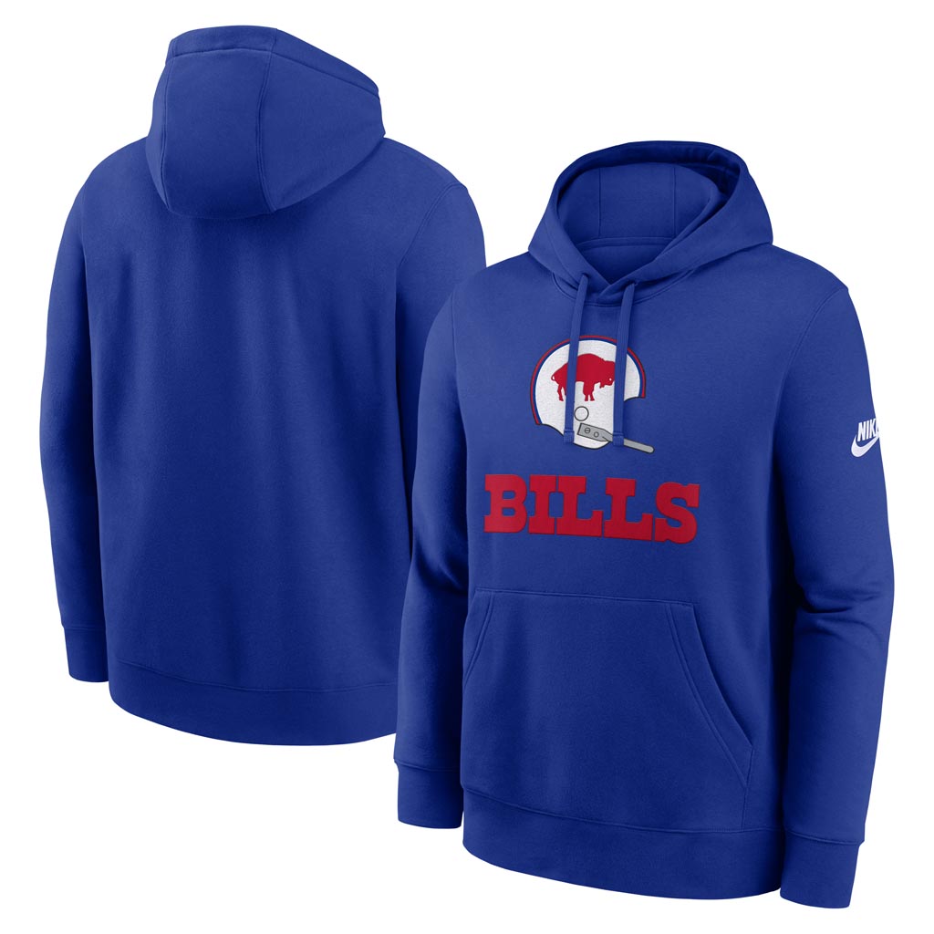 NFL Buffalo Bills Nike 2025 Rewind Club Pullover Hoodie - Blue