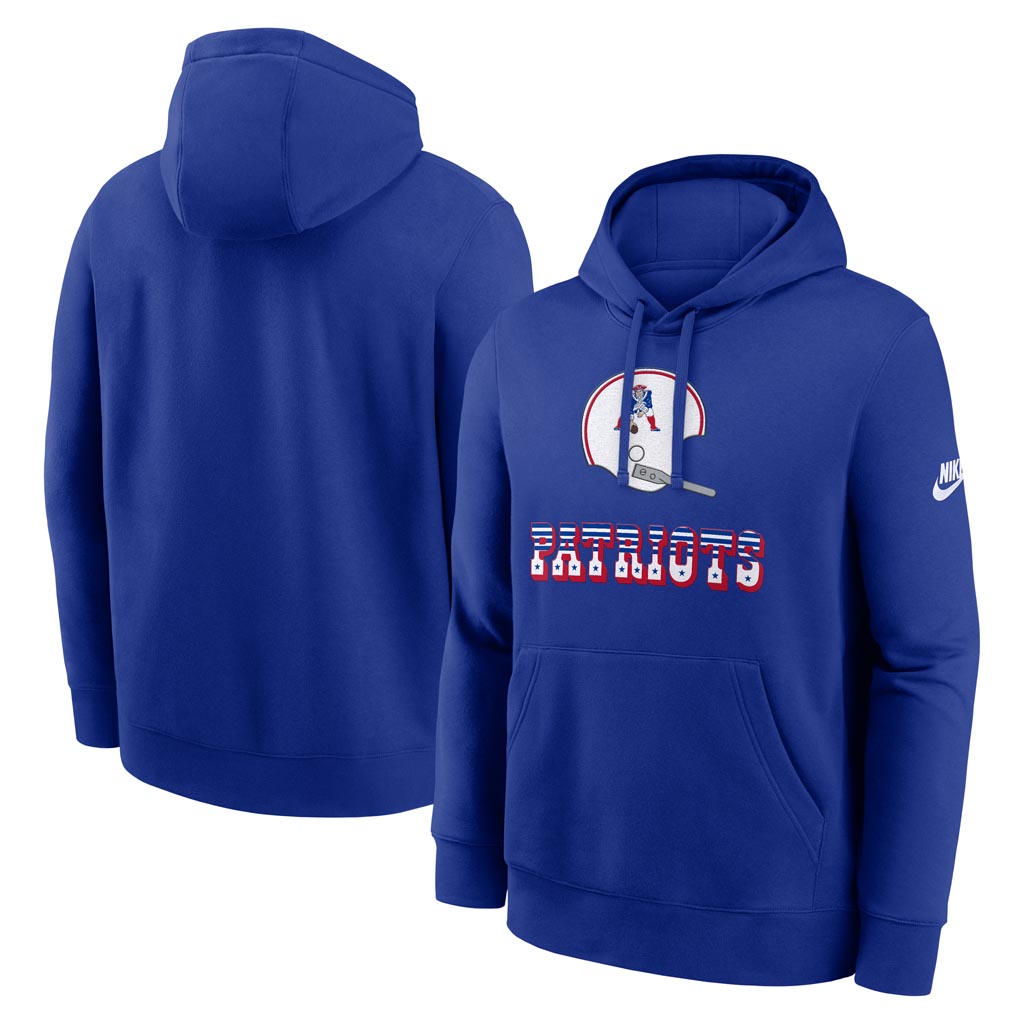 NFL New England Patriots Nike 2025 Rewind Club Pullover Hoodie - Navy