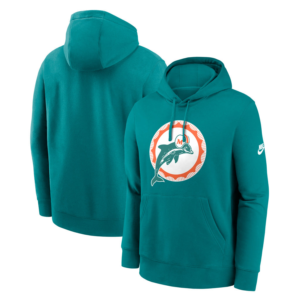 NFL Miami Dolphins Nike Throwback Club Logo Pullover Hoodie - Teal