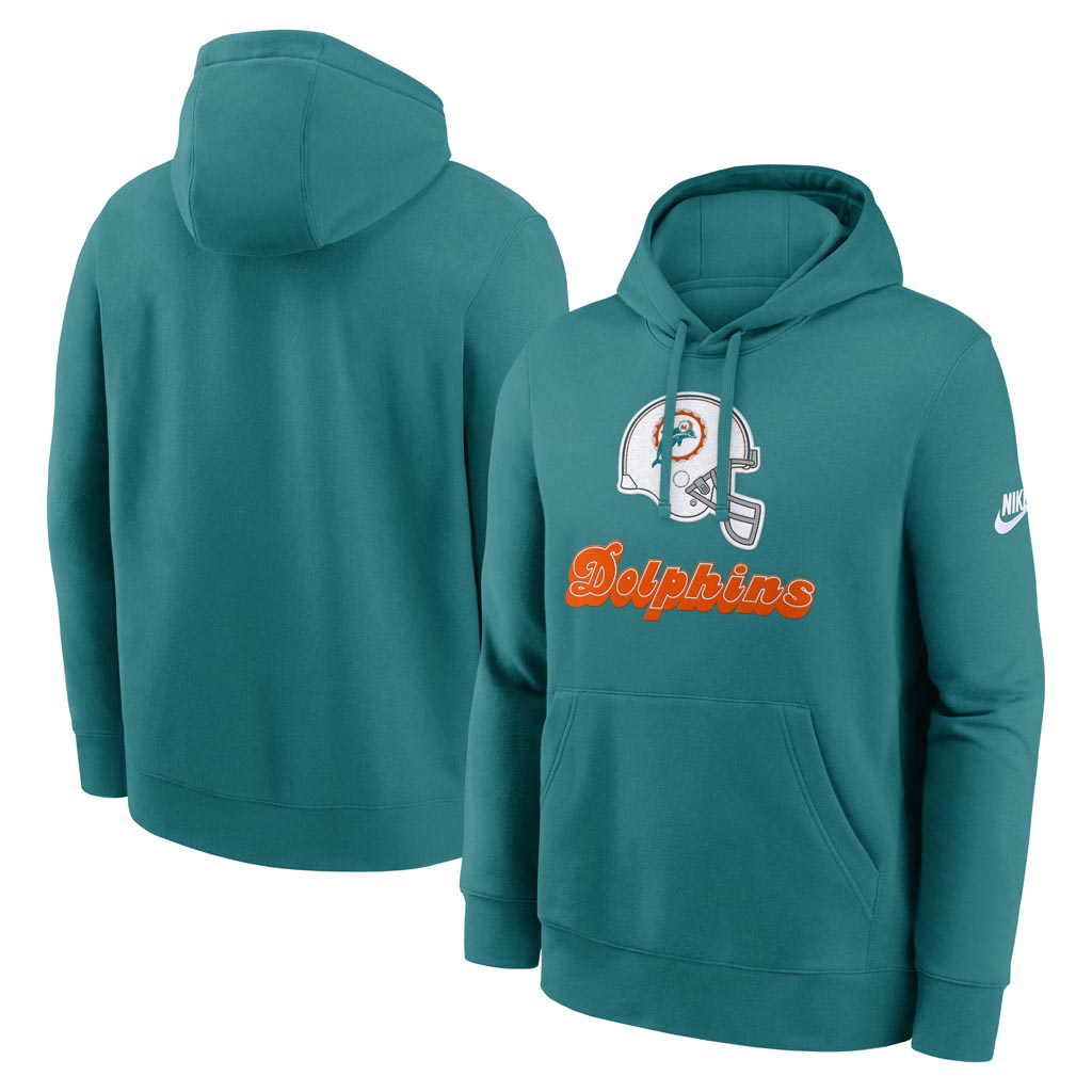 NFL Miami Dolphins Nike 2025 Rewind Club Pullover Hoodie - Teal