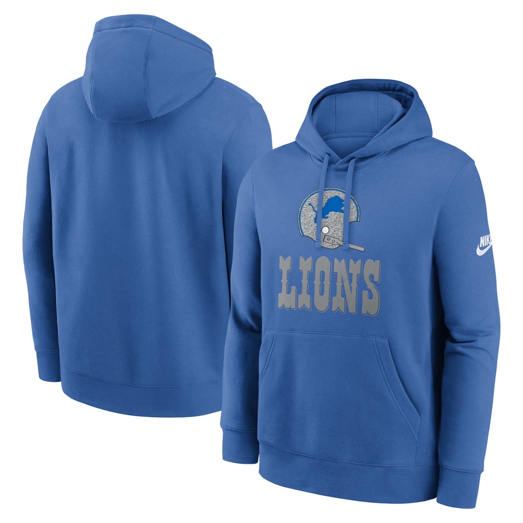 NFL Detroit Lions Nike 2025 Rewind Club Pullover Hoodie - Blue