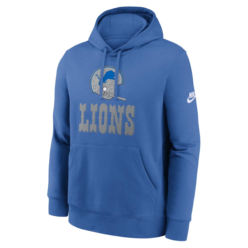 NFL Detroit Lions Nike 2025 Rewind Club Pullover Hoodie - Blue