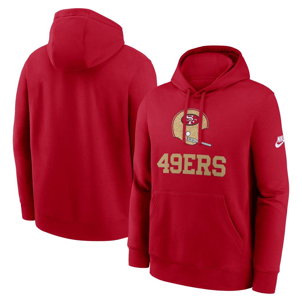 NFL San Francisco 49ers Nike 2025 Rewind Club Pullover Hoodie - Red