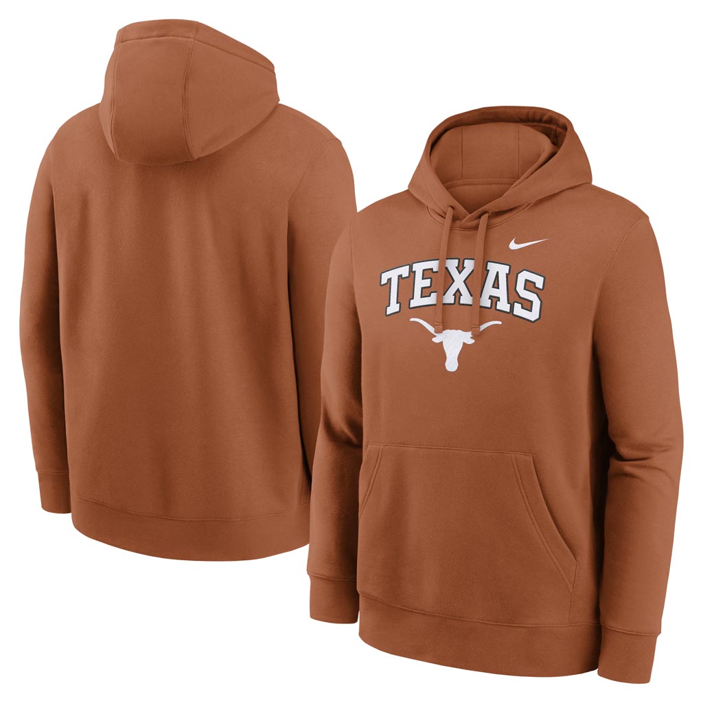 NCAA Texas Longhorns Nike Club Fleece Arch Hoodie - Orange