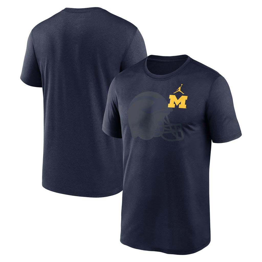 NCAA Michigan Wolverines Nike Shadow Logo Legend T-Shirt - Navy
