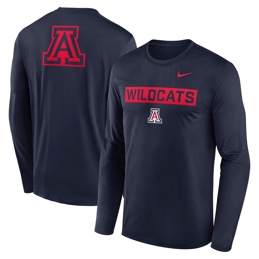 NCAA Arizona Wildcats Nike 2-Hit Legend Long Sleeve T-Shirt - Navy