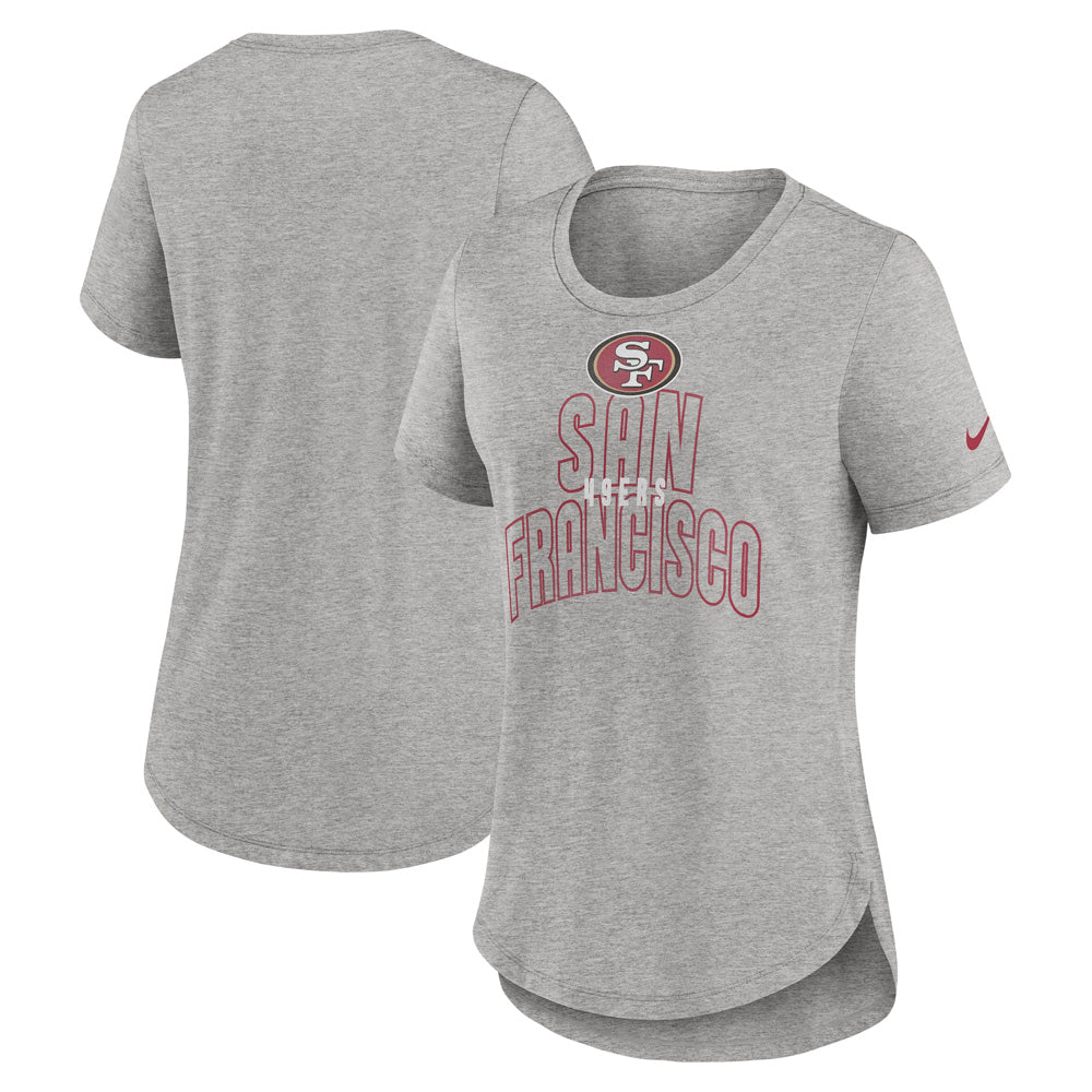 NFL San Francisco 49ers Women&#39;s Nike Arch Tri-Blend T-Shirt - Heather Gray