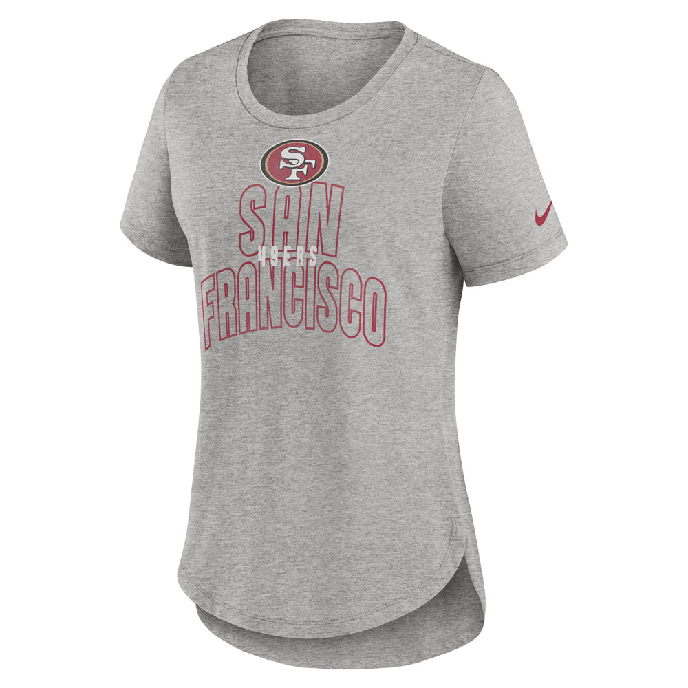 NFL San Francisco 49ers Women&#39;s Nike Arch Tri-Blend T-Shirt - Heather Gray