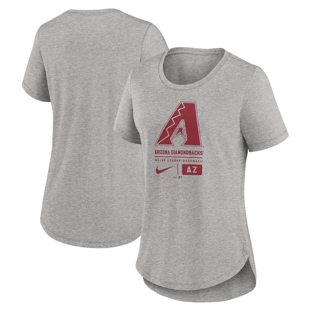 MLB Arizona Diamondbacks Women&#39;s Nike Logo Stack Tri-Blend T-Shirt - Heather Gray