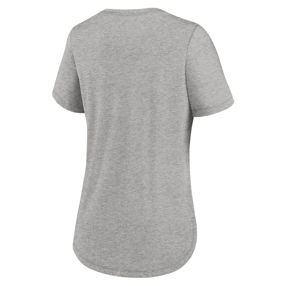 MLB Chicago Cubs Women&#39;s Nike Logo Stack Tri-Blend T-Shirt - Heather Gray