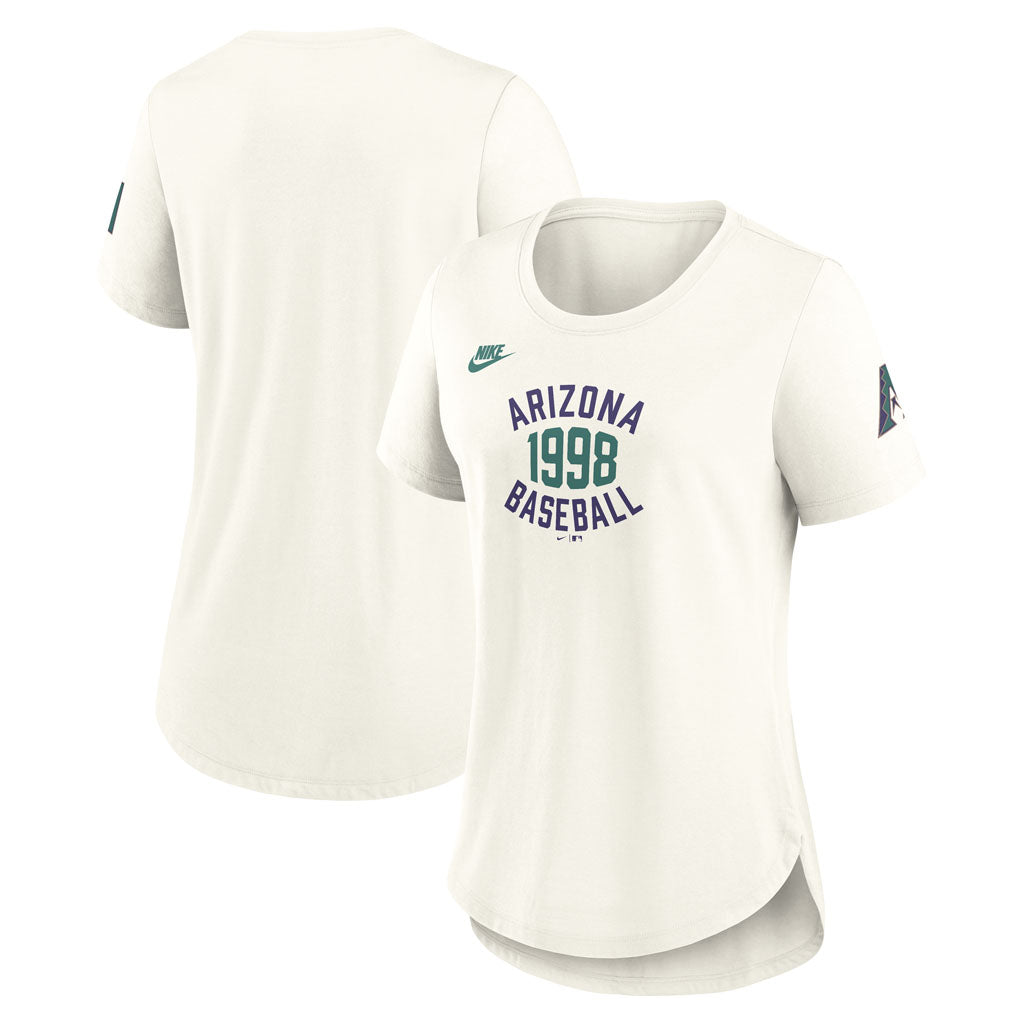 MLB Arizona Diamondbacks Women's Nike Copperstown 70's Inspired T-Shirt - Light cream