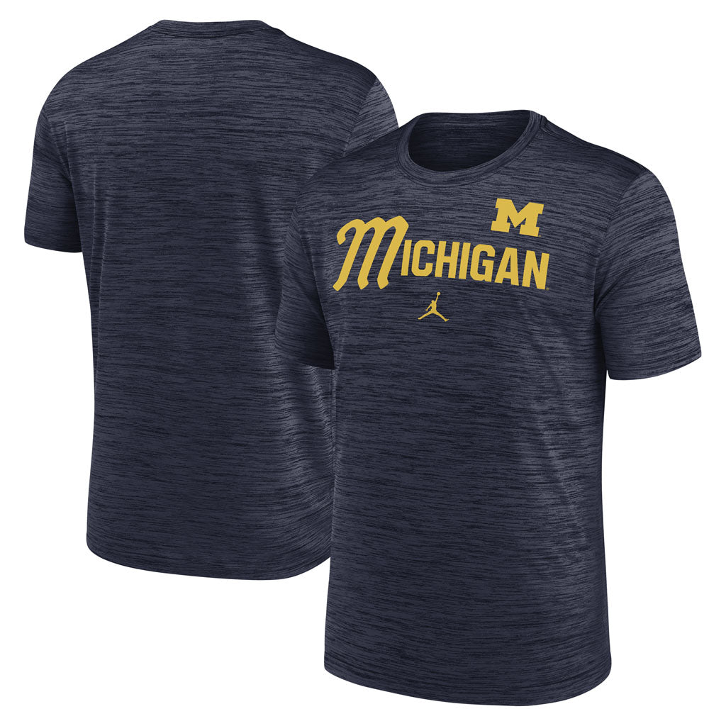 NCAA Michigan Wolverines Nike Script Velocity T-Shirt - Navy
